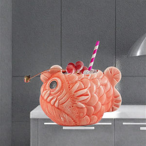 Mode Creatieve Schattige Rode Visvorm Milieuvriendelijke Porseleinen Keramische Tiki Tumbler Hawaii Wijnbeker Voor Weggeefacties - Product Image 3