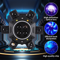 Projecteur laser mobile 150W pour scène DJ, éclairage RGBW 4-en-1, faisceau 6 bras, effet Bee-eye, pour discothèque/club/fête, stroboscope, télécommande DMX512