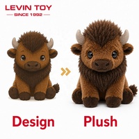 Peluche personnalisée de qualité supérieure en forme de bison, jouet en peluche doux, animal en peluche sur mesure, conception personnalisée, cadeau d'usine, service OEM