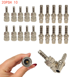20/30/40PSH Stainless Steel Pneumatic <b>Quick</b> Release Fitting Air Hose Coupler 8/10pcs - Product Image 1