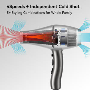 Secador de Pelo Profesional FirePhoenix de 2400W, Secado Rápido en 5 Minutos, Motor BLDC, Bajo Ruido, Ligero (400g), 4 Velocidades, Aire Frío, con 2 Boquillas - Product Image 5