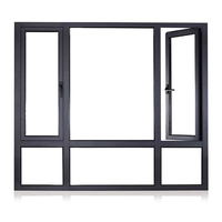 Fenêtre à battant en aluminium à ouverture horizontale, double vitrage en verre trempé, avec plusieurs options de couleur de cadre