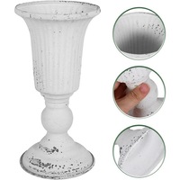 Jardinière sur pied de style campagnard américain Evergreenwrap, pot à fleurs rétro blanc pour la décoration de jardin, ornement pour la plantation de plantes succulentes