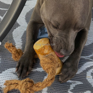 Coffee Wood Tug Coconut Coir <b>Rope</b> Bone Chew Toy for Dogs 100% Handmade Coir Bone Chewing Pet Supplies in Vietnam - Product Image 5