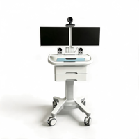 Chariot médical multifonctionnel MEDEN M6 blanc pour ordinateur portable et moniteur, 4 roulettes silencieuses, mobilier hospitalier, garantie 5 ans