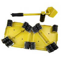JAYA Ensemble de 5 outils de levage et de déplacement de meubles avec 4 chariots à roulettes triangulaires en métal pour armoire, canapé, électroménager