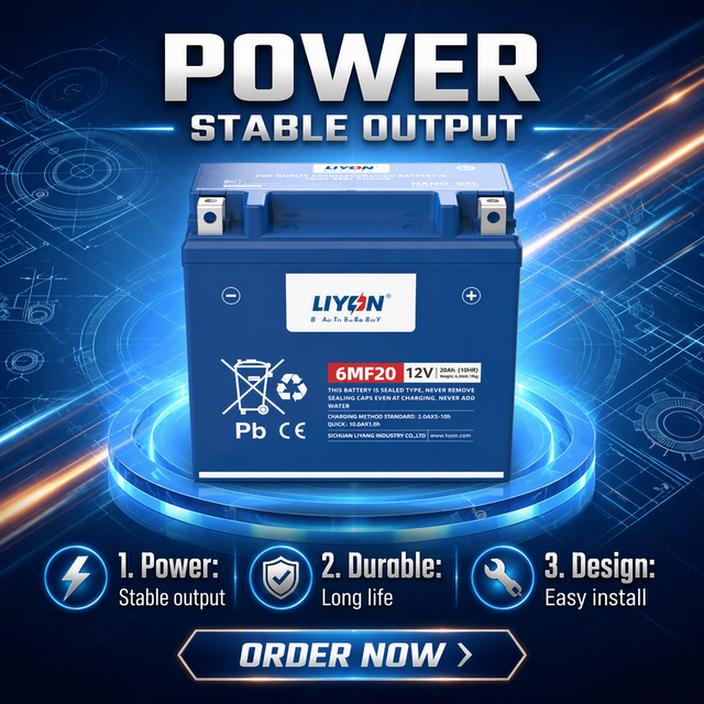 High Performance 6MF20L 12V 20Ah Cold Start Shock Resistant No Water Refill Anti-corrosion Motorcycle Lead Acid Battery