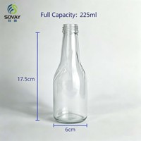 Bouteille de bière en verre transparente réutilisable de 235 ml avec col à vis, idéale pour la bière artisanale faite maison, le vin de fruits, l'embouteillage de boissons