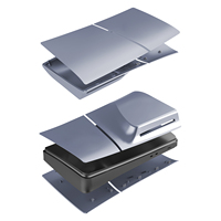 Plaques de couverture en argent sterling Disc Edition pour nouveaux panneaux de coque de console mince PS5 pour accessoires minces Playstation 5