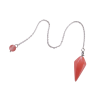HY Crafts or pierre de sable cristal naturel pierre taillée à facettes Reiki pendules de guérison en gros pour la décoration cristaux de guérison