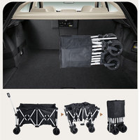 Chariot pliable grande capacité pour le transport et le rangement des fournitures de glamping en extérieur, chariot de camping, chariot à main, remorque