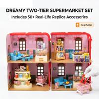 HTL DIY Set de Bloques de Construcción de Escenas en Miniatura, Juguete de Panadería y Tienda de Conveniencia, Decoración de Micropaisajes para Niños, Juego de Simulación
