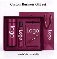 Nouveau design tendance 2027 : Coffret cadeau d'affaires promotionnel personnalisé (Carnet, Stylo, Tasse isotherme, Parapluie) avec logo pour le Nouvel An et Noël