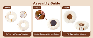 Wholesale <b>Cat</b> Tunnel Bed <b>Plush</b> Indoor Pet Cave Sleeping Nest With Washable Cushions Cute Donut Play Toys Foldable <b>Cat</b> Tunnel Bed - Product Image 5