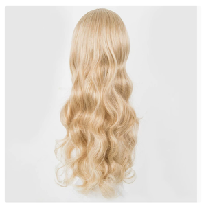 Perruque en cheveux artificiels de style européen et américain avec fibres synthétiques, franges aériennes, cheveux longs ondulés avec de grosses boucles - Product Image 4