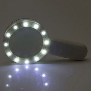 Loupe avec lumière, loupe à main, grande loupe, 12 LED éclairées, loupe pour la dégénérescence maculaire - Product Image 4
