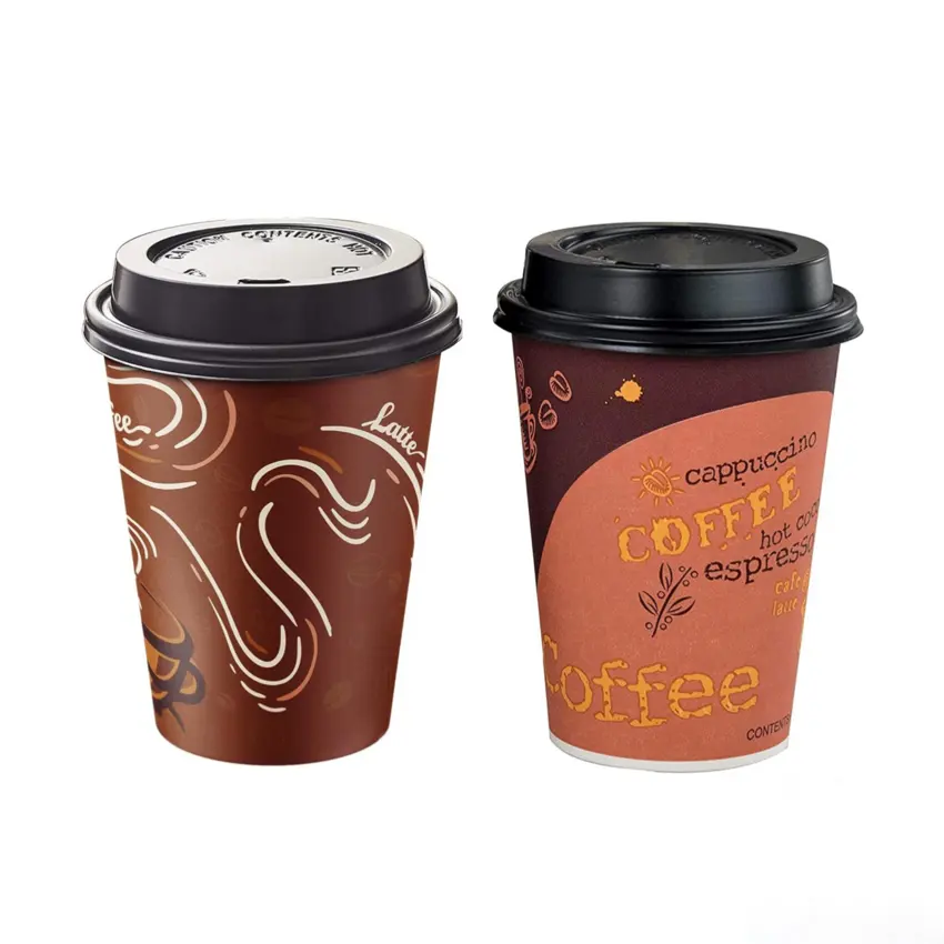Tasses à café Design de logo personnalisé Impression de café Tripl avec la nouvelle Malaisie Customis Espresso vente en gros pour le café gobelet en papier d'hiver à rayures