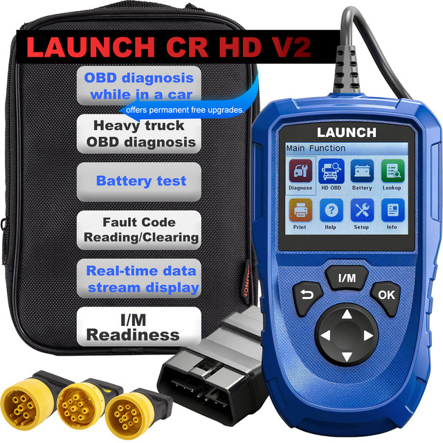 LAUNCH Creader CR HD V2 Truck Diagnostic Scanner With Lifetime Free Update for DIY Users