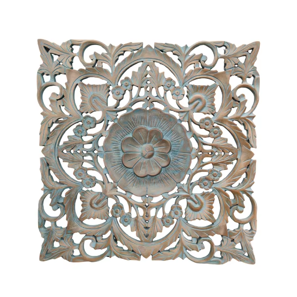 Acabado de madera natural con tono azul claro