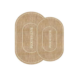 Ensemble de tapis de salle de bain imprimés numériquement en deux parties, lavables, antidérapants, séchage rapide, résistants aux taches, pour un décor moderne - Product Image 1