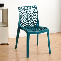 Chaise de salle à manger d'extérieur empilable moderne en plastique bon marché avec dossier, pour la maison, le bureau, le jardin, en PP, sans accoudoirs