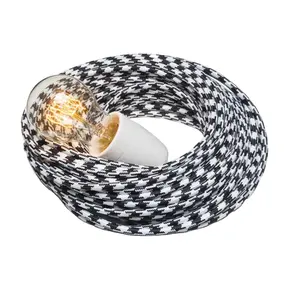 纺织铜白色和黑色轻线编织圆形电缆