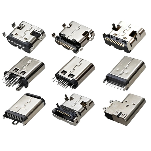 G-karve Connector USB Type-C Female 6P/14P/16P/24P Copper Through-hole Side-mount Digital Interface Free Sample