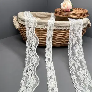 TUTON Hot Sale Soft Knitted Flower Rigid Lace On Elastic