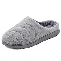 Pantoufles d'intérieur en microfibre gaufrée, doublées polaire, antidérapantes, pour l'hiver