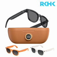 RKHK Gafas Inteligentes con IA y Cámara, Audio Inalámbrico BT, Traducción de 139 Idiomas con Diseño de Oreja Abierta y Estuche de Carga