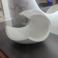 Lavabo en forme de C, utilisé pour les soins médicaux, lavabo de salle de bain, plateau de vanité en pierre de marbre, lavabo en ciment