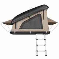 Tente de toit rigide en aluminium Pop, 2 personnes, double auvent, imperméable, installation rapide, échelle, SUV 4x4, camping tout-terrain, quatre saisons