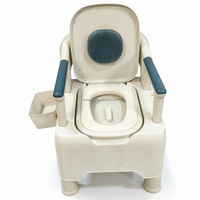 Silla de Inodoro Portátil para Personas Mayores con Cubeta, Asiento de Inodoro Plegable para Cama, para Discapacitados