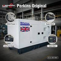 Générateur diesel Perkins ultra-silencieux de 100 kW, 125 kVA, certifié EPA Tier 4, triphasé, à circuit fermé, compact, alimentation de secours fiable