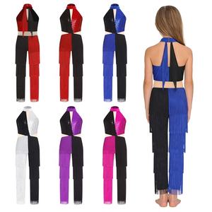 Traje de Baile Latino para Niñas de 6 a 16 Años, Mono para Actuaciones de Baile, Ropa de Baile para Fiestas de Baile Latino y Espectáculos - Product Image 1