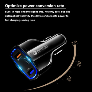 Chargeur de voiture USB portable OEM promotionnel QC3.0 à double port, charge rapide, <span class=keywords><strong>adaptateur</strong></span> de voiture USB-C avec port Type C - Product Image 3