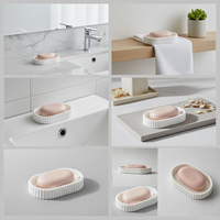 Boîte à Savon Personnalisée Série Rayures Verticales OEM ODM Accessoires de Salle de Bain de Luxe Conteneur à Savon Fabriqué en Usine