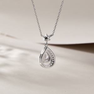 Collier pendentif goutte d'eau en argent 925 plaqué rhodium avec zircon, chaîne à maillons, bijoux tendance pour fiançailles, fêtes et mariages pour femmes - Product Image 3
