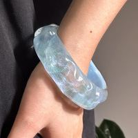 Asymétrique Rond Carré Résine Manchette Bracelet Tendance Minimaliste Bleu Série Bracelet Chunky Bijoux Accessoire pour Femmes