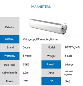 Tuya Smart Home Système de rideau électrique Alexa <span class=keywords><strong>Google</strong></span> Home Connectivity DT72TV Motor Track Set Intégré Wi-Fi Plastique Plaine - Product Image 4