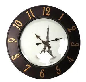 20 אינץ ערבית תלת ממדי ספרות ישן מסגרת דומה ברזל שעון ברזל מגדל שעון פנים רטרו קיר שעון