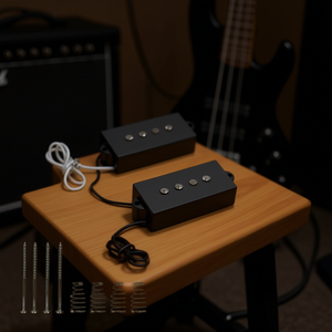 Glarry Alnico 5 Micros ouverts décalés pour instruments à cordes P Bass, finition mate, durables - Product Image 2