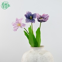 Levensechte, hoogrealistische kunsttulpenboeket van 56 cm met open bloemblaadjes voor bruiloft, bruidsboeket, binnenhuisdecoratie en decoratie.