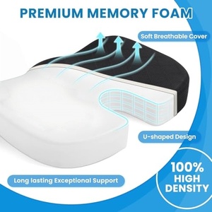 Ergonomic Memory Foam Coccyx Seat <b>Cushion</b> for Tailbone Sciatica and Lower Back Pain Relief Ideal for Office Chair <b>Car</b> Use - Product Image 2