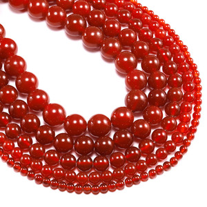 Perles de pierre de Yiwu, chalcédoine rouge, perles rondes en vrac pour la fabrication de bracelets, qualité 7A, pierre naturelle, fournitures de bijoux DIY - Product Image 3