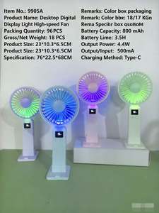 Nuevo Ventilador de Mano de Alta Calidad en Oferta, Venta Directa de Fábrica, Personalizado, con Pantalla Digital, Luz y 100 Velocidades - Product Image 3