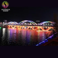 Fontaine d'eau magique colorée extérieure personnalisable avec rideau d'eau numérique décoratif pour pont de rivière