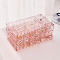 Boîte de rangement pour bijoux et vernis à ongles à tiroir en plastique multi-couches de grande capacité pour le bureau