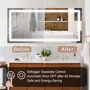 DB 7 Size LED Bathroom <b>Vanity</b> <b>Mirror</b> Wall Mounted Anti-Fog Dimmable Lights Glass Touch Switch (Horizontal/Vertical) - Product Image 4