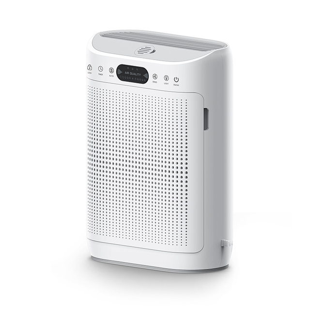 Portable Electric Air Purifier with HEPA Activated Carbon Filter Aromatherapy Sensor Light for Office Pets Baby Rooms (US Plug)